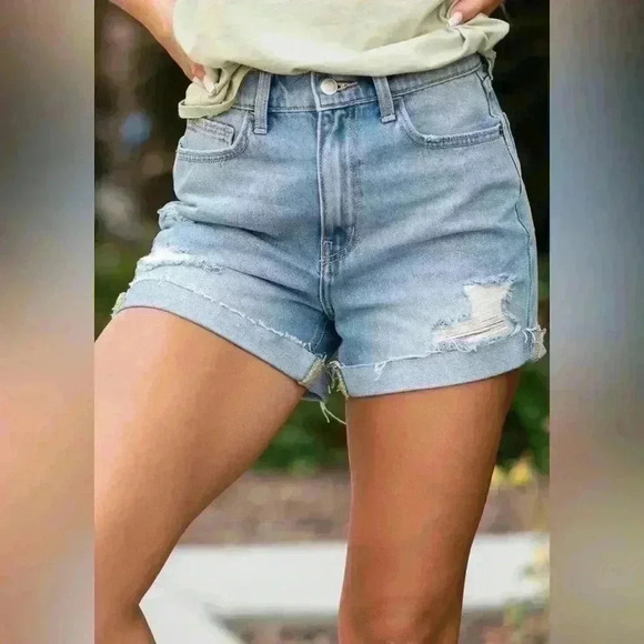Windsor Selma Easy High Rise Cuffed Mom Shorts Size Small Medium Wash NWT - Picture 8 of 12